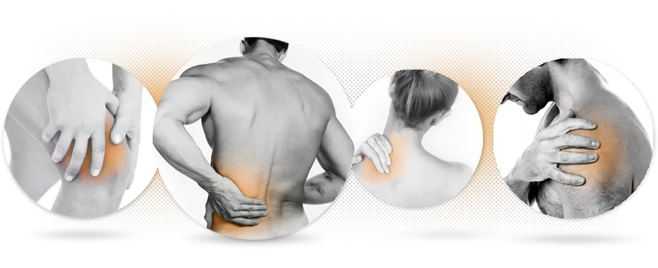 Areas of pain: Knee, Back, Neck, Shoulder